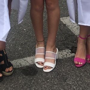 White mesh sandals